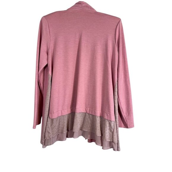 Logo Sweater M Pink Cardigan Swiss Dot Feminine Ballerina Neutral Casual Girly - Picture 7 of 12